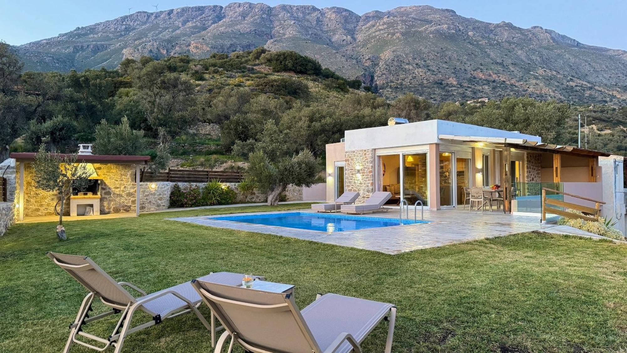 Villa Michael Triopetra Private Villa, Private Swimming Pool, Garden, Panoramic Sunset Exterior foto